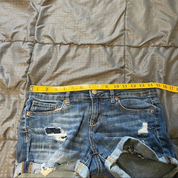 Aeropostale jean shorts midi denim distressed size 4 - Picture 4 of 7